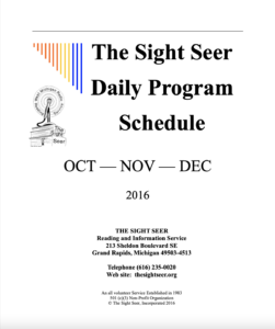 Link to The Sight Seer Daily Program Guide